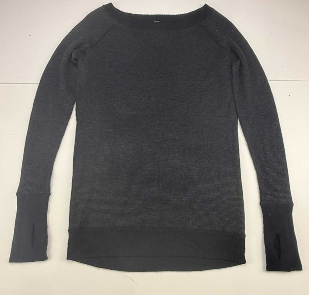 Lululemon Still Lotus Reversible Sweater Womens S Gray Black Yak W3CCDS